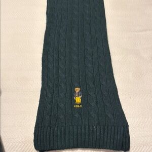 Ralph Lauren Dark Green Cable Knit Scarf